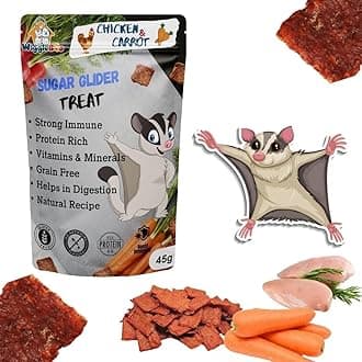 Chicken & Carrot Sugar Glider Treat | Protein Rich | Crunchy Food Snack | 45g