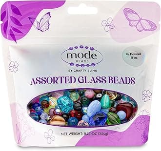 Assorted Glass Beads for Jewelry Making, DIY Lamp Work, Arts and Crafts, and Decorative Hobby Artistry, Colorful Crystal Assortment Bulk Mix, 4-18mm, Half Pound (3)