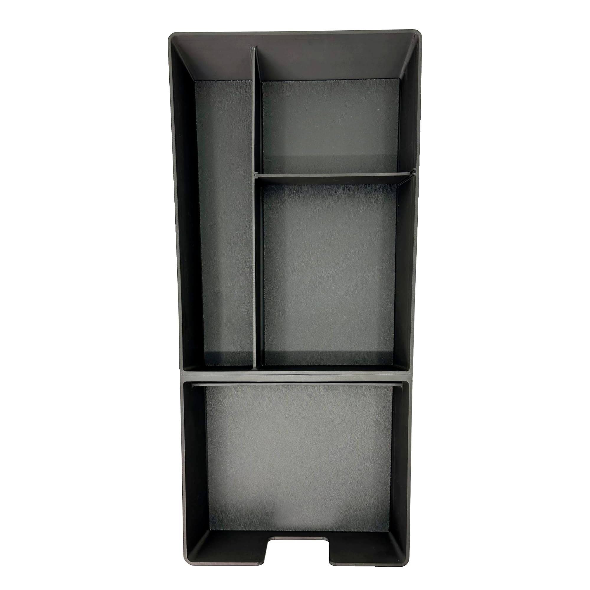 TWRAPS Center Console Storage Tray for Tesla Model X & Model S 2021-2026, Interior Accessories Organizer with Leather Inserts, Carbon Fiber Infused ABS for Refresh Plaid Long Range