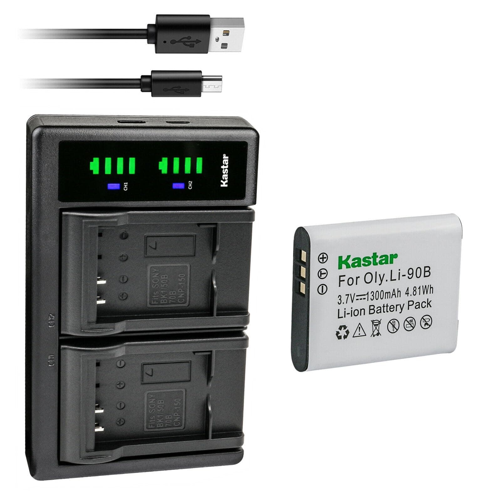 Kastar 1-Pack Battery and LTD2 USB Charger Replacement for Ricoh DB-110 Battery, Ricoh GR III Digital Camera, Ricoh GR IIIx Digital Camera, Ricoh WG-6 Digital Camera, Ricoh G900 Digital Camera