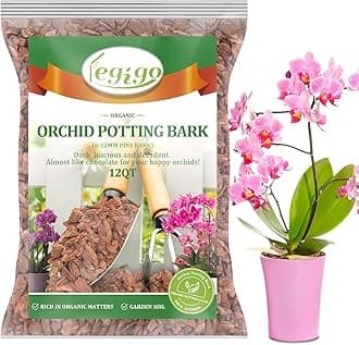 Legigo 12 Quarts Organic Orchid Potting Bark- All Natural Orchid Bark Potting Mix Pine Bark Wood Chips for Plants, Orchid Root Development, Houseplant Garden Mulch, Potting Soil Mix