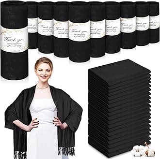 Xtinmee 50 Pack Pashmina Shawl Bulk Pashmina Wraps Scarf for Guest Wedding Favor Women Gifts Bridal Shower Birthday Party