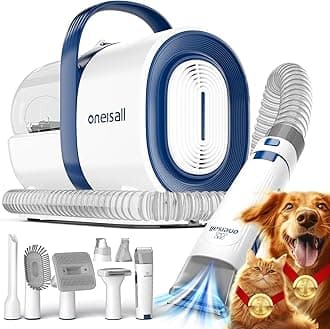 Oneisall LM2 Pet Trimmer Set, 7-in-1 Dog Vacuum Cleaner, Pet Grooming Set, Anti-Hair Change Period, Dog & Cat Beauty Device, Multi-functional Pet Grooming Set, Electric Clippers, Automatic Suction for