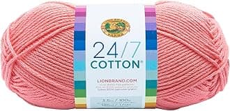 Lion Brand Yarn 761-101 24-7 Cotton Yarn, Pink