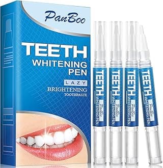 Teeth Whitening Pen with 4x3ml Natural Tooth Whitening Gel Removes Stains Safely,30+ Uses, Painless, No Sensitivity,Travel-Friendly, Easy To Use,Best Effective Tooth Whitener
