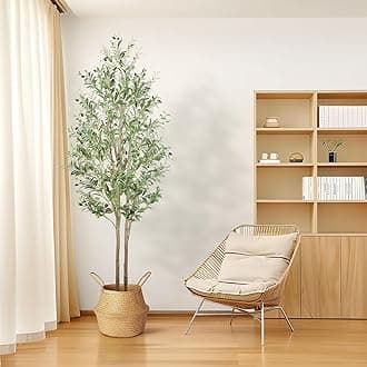 Alupssuc 7.2FT Artificial Olive Tree, Fake Olive Tree with Lifelike Leaves and Fruits, Faux Tall Plant Indoor Outdoor for Home Living Room Bedroom Balcony Corner Office Garden Decor