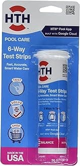 1276 Swimming Pool Care 6 Way Test Strips, Swimming Pool Water Chemical Tester, 30 Strips