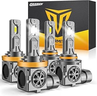 9005/HB3 H11/H8/H9 LED Bulbs Combo, 150,000LM insane Brightness, Real 1:1 Mini Size, 6500K White, 70,000Hrs Long Service Life with cooling Fans, Plug N Play, Pack of 4