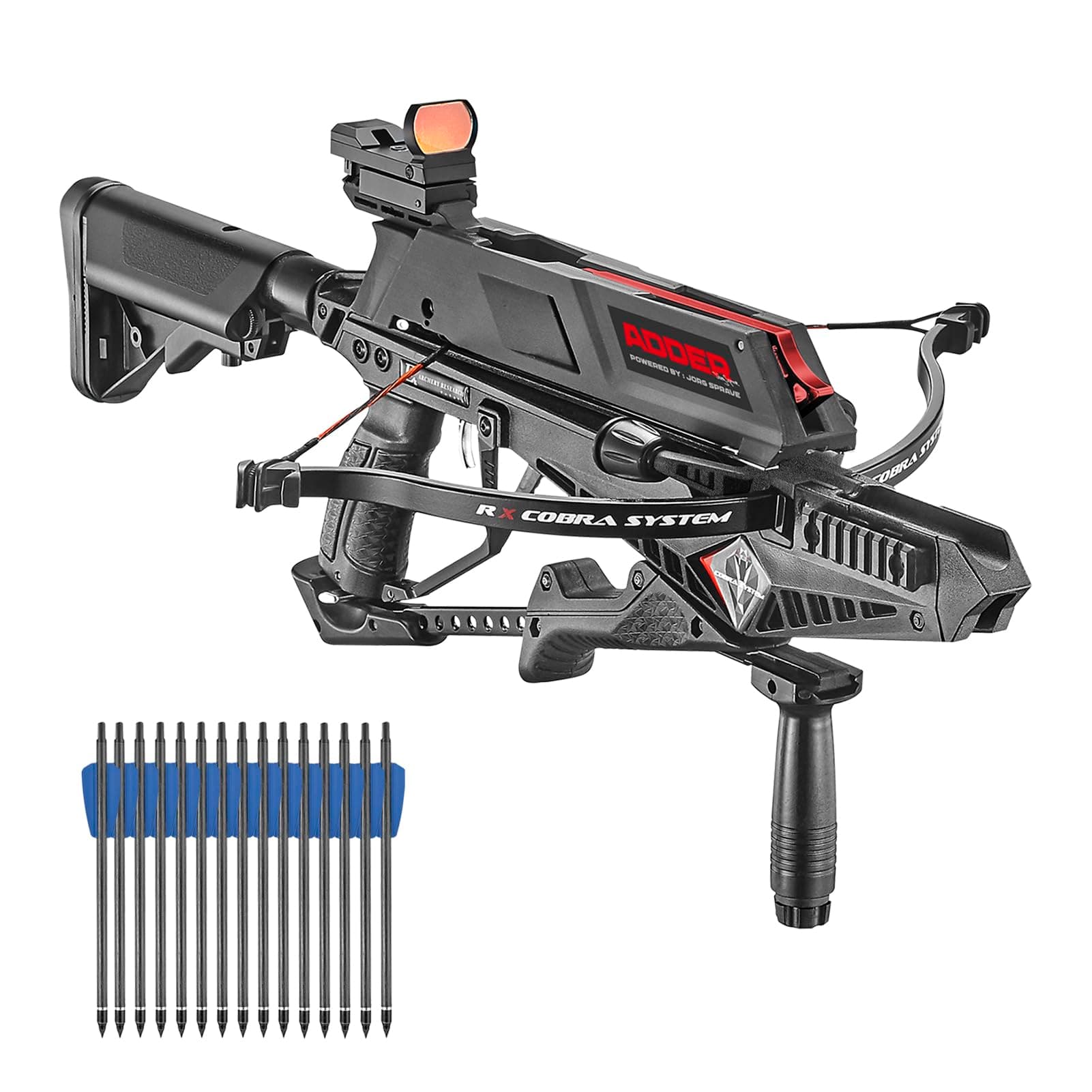 Repeating Adder Crossbow 130 lb Cross Bow with 5 Shot auto-loading Magazine Includes 15 Carbon Arrows Bolts. Urban Preppers, Bushcraft, Home Defense, Target Shooters, Small Game Bow Hunting