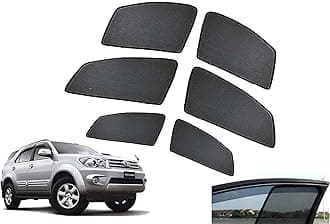 Auto Pearl Z Black Window Plug-in Half Sun Shades Car Curtain Compatible with- Fortuner - Set of 6 Pcs
