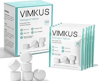 150Pcs Plant-Based Detergent Tablets for Bottle Washer – Baby-Safe, Residue-Free Cleaning for Baby Brezza,GROWNSY,Momcozy and Papablic Bottle Washer