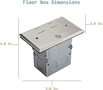 TOPGREENER 705507 Floor Box Kit, 1 Gang 20A Tamper/Weather Resistant Duplex Receptacle, UL Listed - Nickel Plated Brass by Top Greener