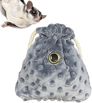 Sugar Glider Bonding Pouch - Flannel Sleeping Pouch with Breathable Vent & Drawstring Portable Travel Bag Small Animal Carrier for Sugar Glider Squirrel Hamster Rats Hedgehog (Grey)