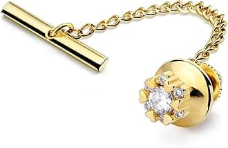 HAWSON Tie Pins Tie Tacks for Men,Crystal Tie Pin with Chain,Wedding Business Accessories.