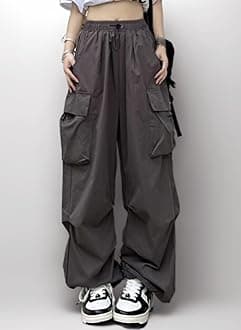 Women Cargo Pants Baggy Y2K Clothing Multi Pockets High Waist Loose Straight Leg Pants Vintage Grunge Aesthetic Clothes