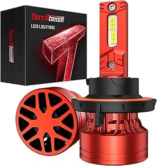 Torchbeam H13/9008 Driving Fog Bulb or DRL,60000LM Brighter 9008 Bulb for Powersports,CSP Chips & 60000Hrs Lifespan,Quick Installation,Pack of 2