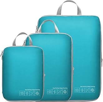 Compression Packing Cubes for Travel Women - Lightweight Luggage Organizers Bag Packing Cubes for Carry on Suitcases