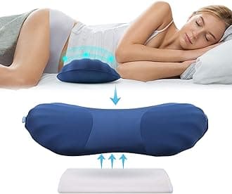 RESTCLOUD Adjustable Lumbar Support Pillow for Sleeping Memory Foam Back for Lower Pain Relief for Sleeping for Bed and Chair