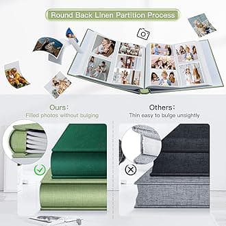 popotop Photo Album 4x6-600 Photos Photo Books with 600 Horizontal and Vertical Pockets,Linen Cover Albums for Family Wedding Anniversary Baby Vacation Pictures