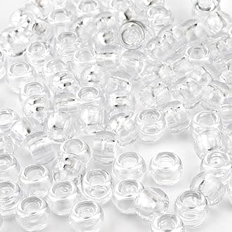 QPIXVB 1100PCS Clear Pony Beads,Kit Beads for Bracelets Making,Clear Bead for Hair,Bead for Keychain Necklace Making,Jewelry Making,Crafts,Necklace Keychain Charms Making Supplies