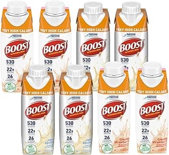 Boost Very High Calorie Nutritional Drink (8 Fl Oz (Pack of 8), Vanilla & Strawberry)
