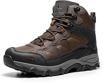 NORTIV 8Men's Waterproof Hiking Boots Outdoor Mid Walking Boots Mens Trekking&Hiking Footwear Backpacking Mountaineering ShoesRecycled Claim Standard Blended