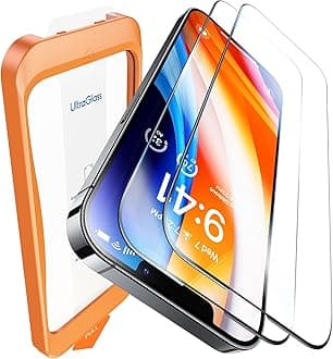 UltraGlass UNBREAK TOP 9H+ Glass for iPhone 12 Pro Max Screen Protector [Military Grade Shatterproof & Longest Durable] Full Screen iPhone 12 Pro Max Glass, 2024 Upgrade, 2 Packs