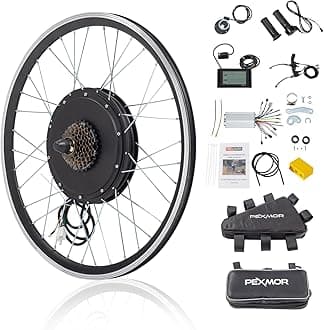 PEXMOR Electric Bike Conversion Kit, 48V 1200W 26" Front/Rear Wheel E-Bike Conversion Kit with 3 Mode Controller, PAS, LCD Display, Twist Throttle