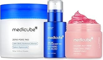 medicube Affordable Trio for Pore & Texture Care: Zero Pore Pads 2.0 and Zero Exosome Shot 7,500 PPM Spicule Facial Serum and Collagen Jelly Cream(50ml) | Korean Skincare Set, Gift Sets