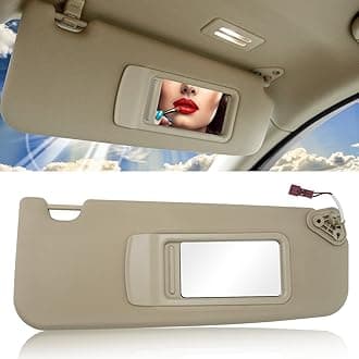 Compatible with BMW Sun Visor for 3 Series E90 Sedan E91 Touring 2005-2011/ X1 E84, Right Passenger Side Sunvisor with Mirror Replacement for BMW E90/E91/E84 51167252010(Beige, Right)