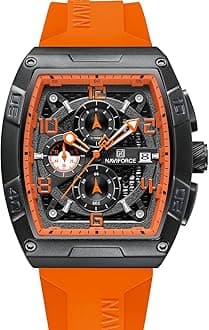 NF8052 Luminous Hollow Dial Barrel-Shaped Silicon Strap Sports Watch