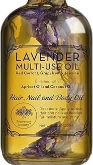 Provence Beauty Lavender: Lavender Scented Multi-Use Oil For Face, Body & Hair - Hydrates Skin & Restores Hair'S Natural Shine - Enriched W/Apricot Oil & Fractionated Coconut Oil - 4Oz. | Provenc