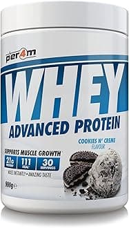 Per4m Whey Protein Powder | High Protein Shake for Muscle Growth & Recovery | Low Sugar Gym Supplement | Sports Nutrition Drink + Amino Acids (900g, Cookies N Creme)