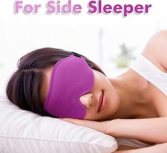 Sleep Eye Mask for Men Women, Lash Extensions 3D Sleeping Mask, Travel Blackout Night Blindfold Eye Shade Cover with Adjustable Strap (Purple-3D)