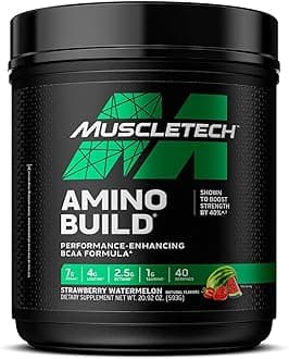 BCAA Amino Acids + Electrolyte Powder | 7g of BCAAs + Electrolytes Support | Build Lean Muscle & Boost Endurance | Strawberry Watermelon | 593 grams | 40 servings