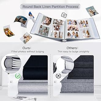 popotop Photo Album 4x6-600 Photos Photo Books with 600 Horizontal and Vertical Pockets,Linen Cover Albums for Family Wedding Anniversary Baby Vacation Pictures