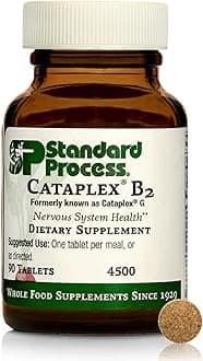 Standard Process Cataplex B2 - Support Nervous System, Brain & Nerve Health - Excellent Source of Vitamin B2 & B6 - Non-Dairy & Non-Soy - 90 Tablets (90 Servings)