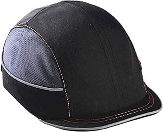 Ergodyne Safety Bump Cap, Baseball Hat Style, Comfortable Head Protection, Micro Brim, Skullerz 8950,Black