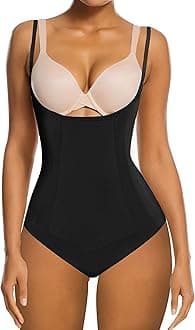 SHAPERXBodysuit for Women Tummy Control Shapewear Mid-Thigh Seamless Body Shaper All in One