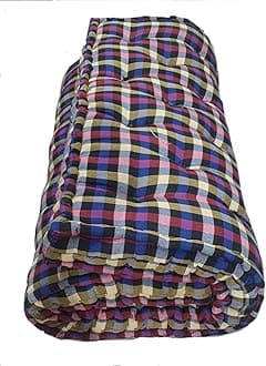 Large Soft Cotton Queen Size Mattress Gadda (Box Rectangle Type 6X 6 ft or 72 x 72 inch) Multicolour-12 kg