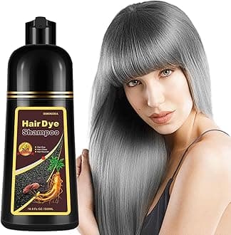 Natural Silver Grey Hair Dye Shampoo 500ml 3 in 1 Hair Dye Nourishing and Dyed Hair Dye Shampoo for Men and Women