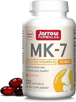 MK-7 90 mcg - 120 Softgels - Superior Vitamin K Product for Building Strong Bones - Supports Heart & Cardiovascular Health - 120 Servings