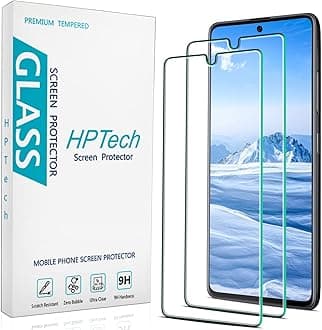 HPTech [2 Pack] Screen Protector for Samsung Galaxy A71 (4G/5G) / A72 (4G/5G) / A73 (5G) Tempered Glass, Anti Scratch, Case Friendly