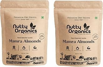 Nutty Organics Almonds Mamra - 1KG (500 GM*2) (Grade A ++ Nuts, Premium, Rich In Oil) Richest Natural Source of Vitamins, Magnesium & Protien | Special Mamra Badam Giri