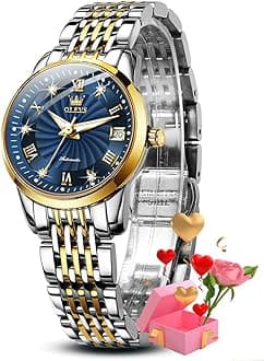 Automatic Women Watches Diamond Tourbillon Dress Wrist Watches Moon Phase Waterproof Luminous