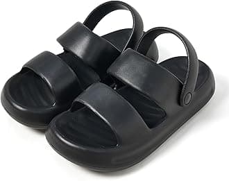 utuneMen’s and Women’s EVA Adjustable Strap Sandals – Non-Slip Cloud Slides with Back Heel Strap, Waterproof Thick Sole Comfort Sandals for Indoor & Outdoor