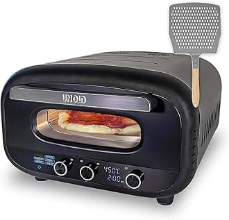 Unold Don Alfredo 450°C Pizza Oven 68805 - Indoor Electric Neapolitan Pizza Maker for Kitchen - With Pizza Peel - Up to 12" (32cm Stone) - 1700W - Adjustable Timer - Dial Controls - LCD Display - 240V