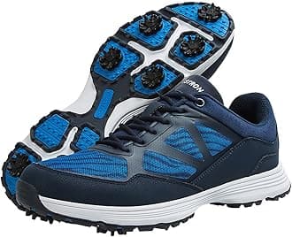 THESTRONMen Golf Shoes Mesh Breathable Breathable Golf Walking Sport Sneakers 7 Spikes Golf Trainers