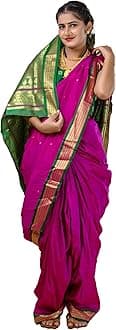 KALAPURI Women's Ready To Wear Nauwari Pink Color Silk Saree | Without Blouse Piece | For Festivals, Ocassions & Parties