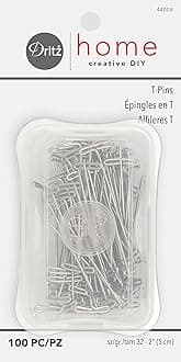 Dritz 44008 Decorating T-Pins, 2-inch, 100 Pieces per Pack